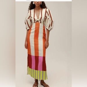 Striped Orange and White Dress